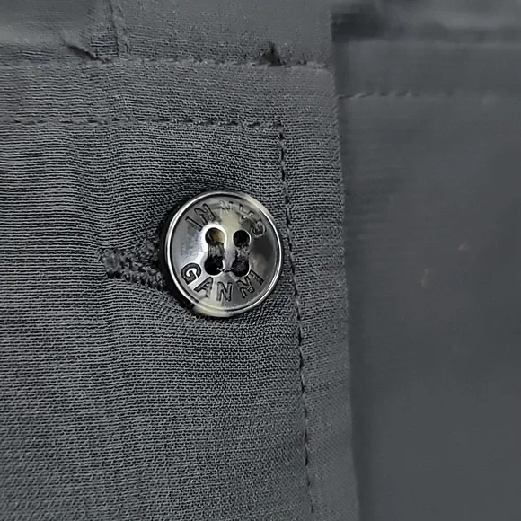 GANNI Ruffled-Collar Smocked Chiffon Dress Size 32 Or Size 0 - Picture 11 of 16